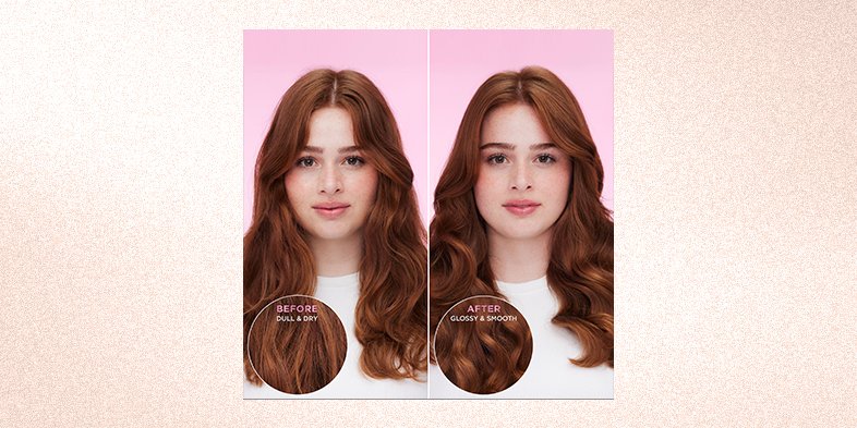 Shampoo and conditioner set before and after auburn hair